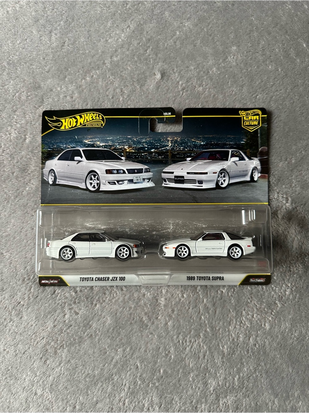 Hot Wheels Premium Car Culture 2-Pack - White Toyota Chaser JZX 100 & 1989 Supra
